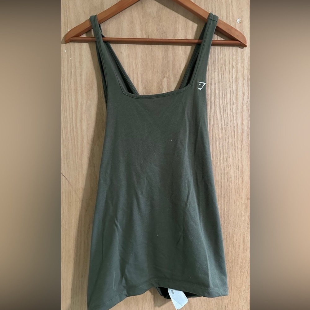 Gymshark Green Fitted Sleeveless Tank Top